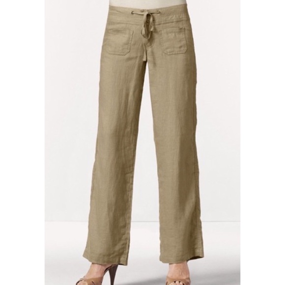 CAbi Pants - Cabi Drawstring Linen Trouser M x 32” Tan